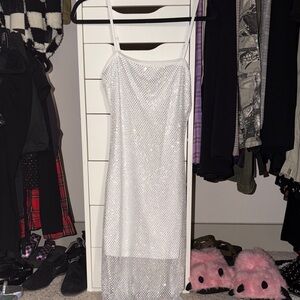 Lulu's White Strapless Sequin Dress